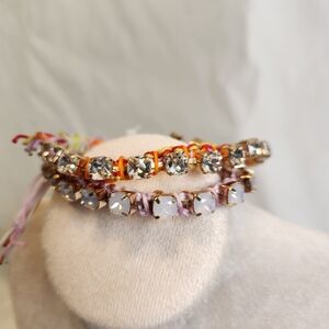 On 34th Crystal Cord Slider Bracelet Set